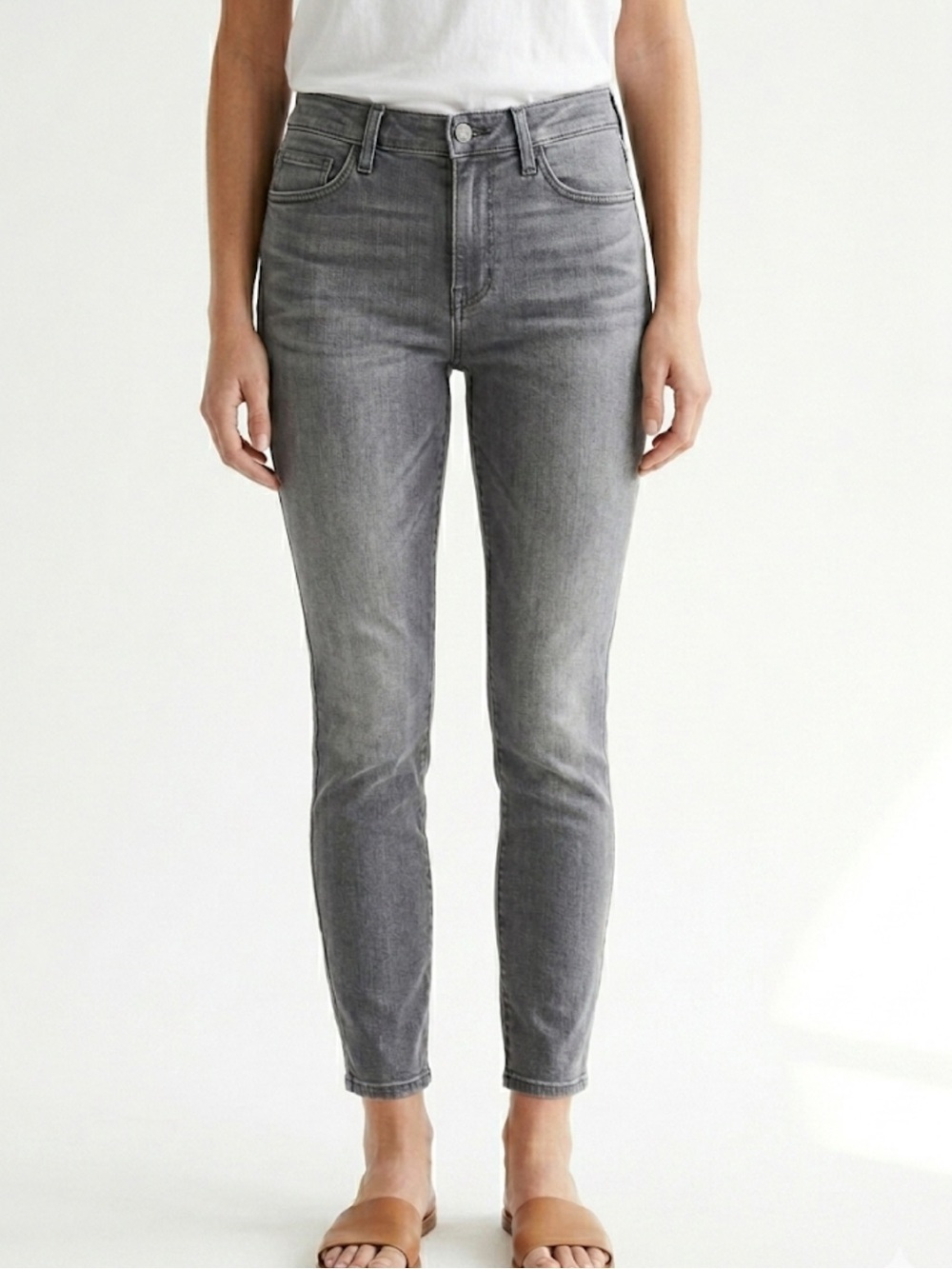 Old Navy Rockstar Skinny Jeans | Gray Mid Rise Stretch Denim | Size 6 Petite